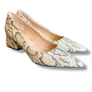 FRANCO SARTO Snakeskin Pattern Women's Block Heel Pumps, High Heels, Size 10M